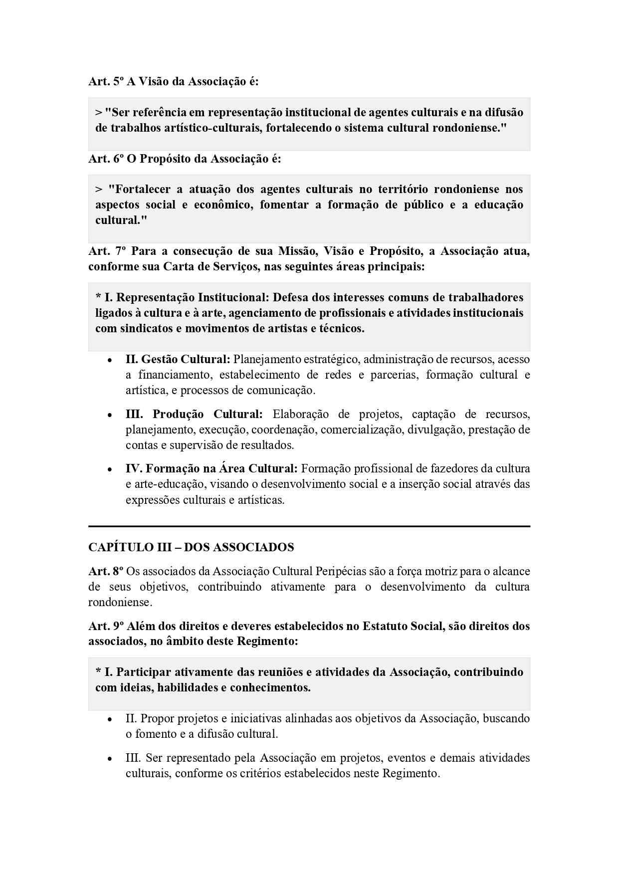 regimento interno da associaÇÃo cultural peripÉcias page 0002