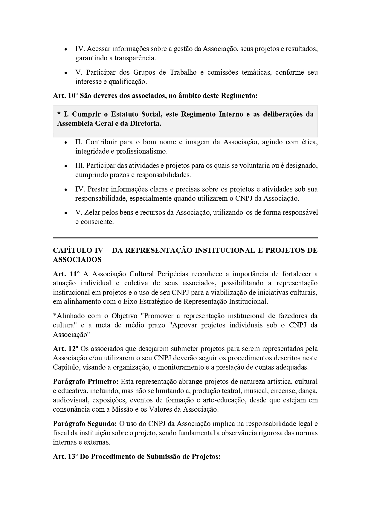 regimento interno da associaÇÃo cultural peripÉcias page 0003